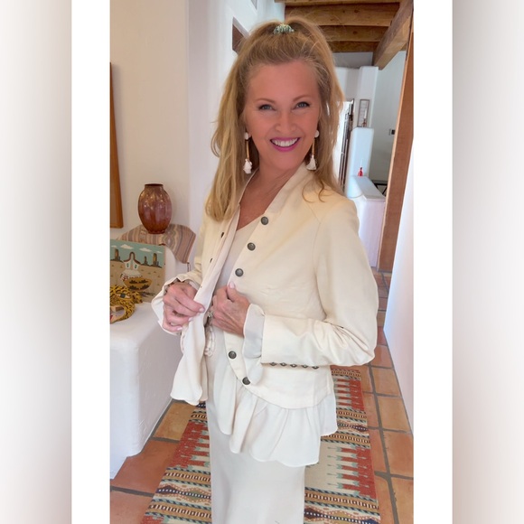 NWT BEIGE DENIM JACKET-S - Picture 7 of 14